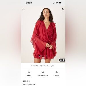 Red Chiffon Dress